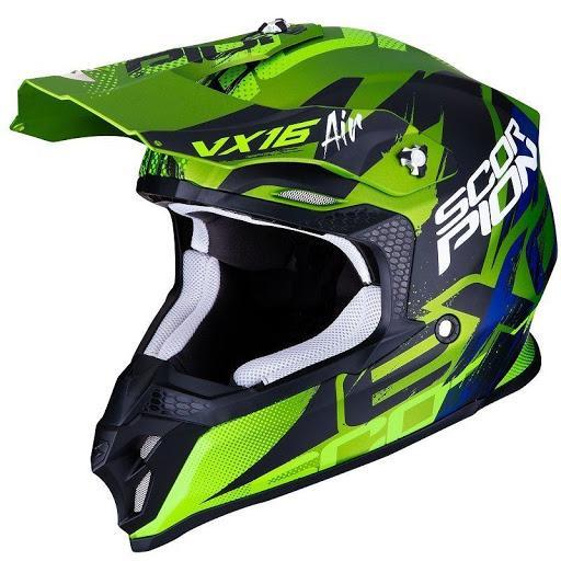 Шлем кроссовый SCORPION EXO VX-16 AIR ALBION Green Matt/Black