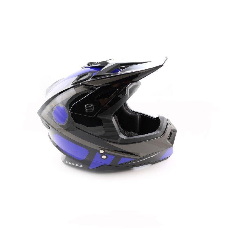 Шлем кросс ATAKI MX801 Strike Blue/Black Gloss